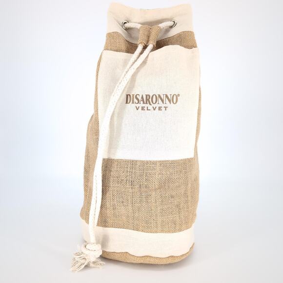 DiSaronno Velvet Cream Canvas Drawstring Bucket Bag / Backpack with Pocket - NEW - Picture 1 of 14